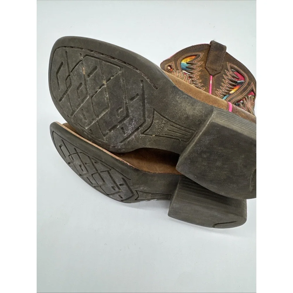 Ariat Kids Western Boot Distressed Brown Serape Youth Size 12